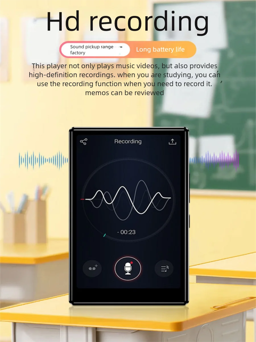 جديد 4.0 بوصة بلوتوث مشغل Mp4 شاشة تعمل باللمس أندرويد 8.1 HiFi ضياع الموسيقى نوع-C الرياضة Mp3 وكمان مع مسجل صوتي