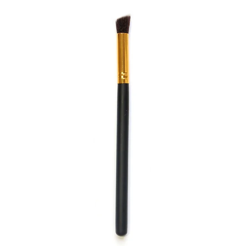 1 Uds. Brochas de maquillaje de ojos delineador de ojos ahumado floreciente sombra de ojos cepillo mango de madera cosméticos herramientas de maquillaje profesionales negro y dorado