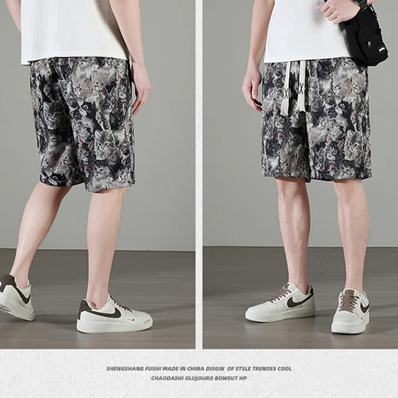 2024 Summer Men's Casual Shorts Fashion Hip Hop Style Shorts Jogging Fitness Sweatpants Beach Surfing Beach Shorts Sport Shorts