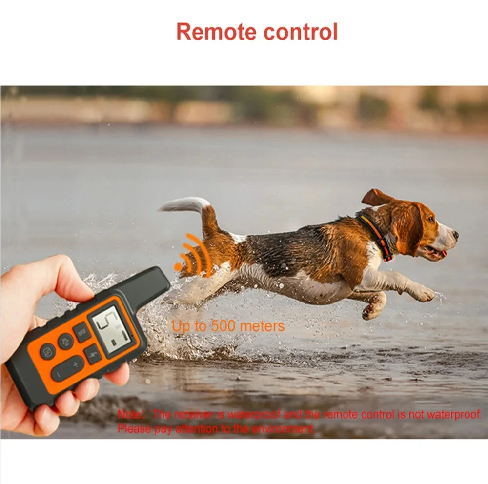 Electric Dog Training Collar Waterproof Pet Remote Control Rechargeable 500m training dogs collars with Shock Vibration Sound