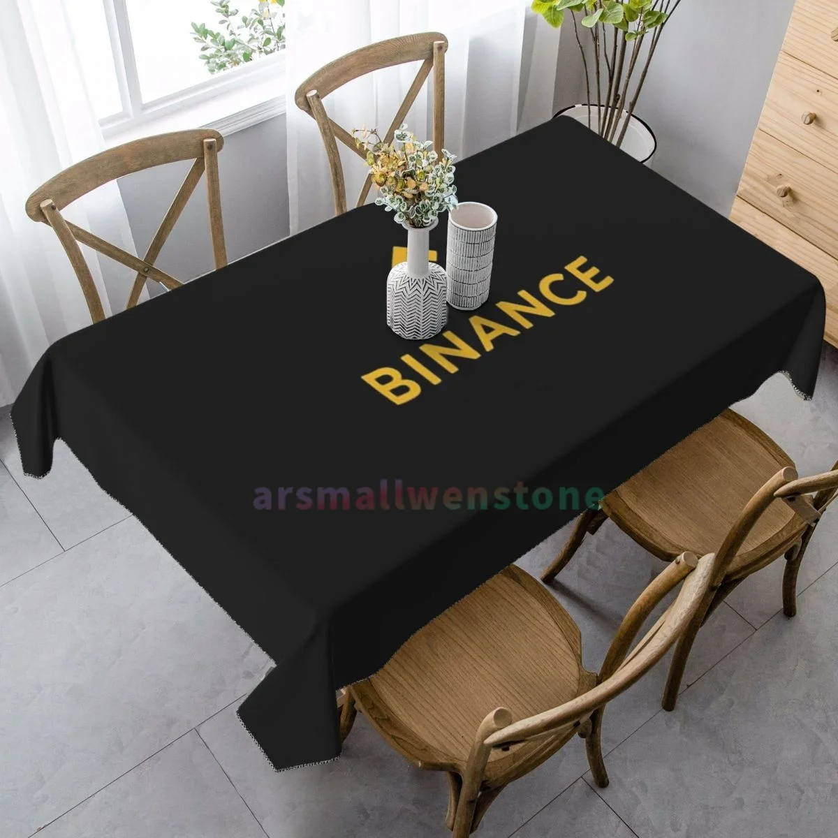 Binance Rectangle Tablecloth Party Decoration Waterproof Dining Table Tablecloths Kitchen Home Decoration