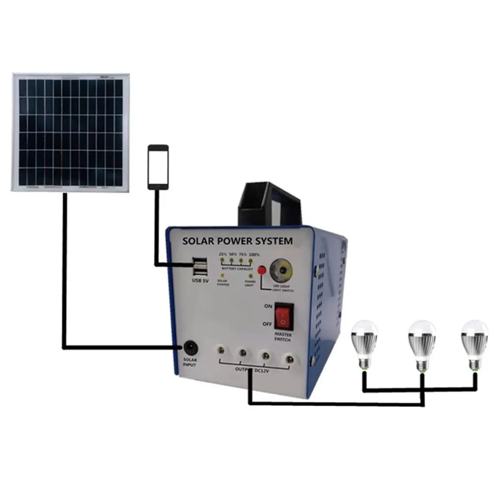 Solar generator 12v DC Portable photovoltaic panel lithium battery lighting charging system integrated machine