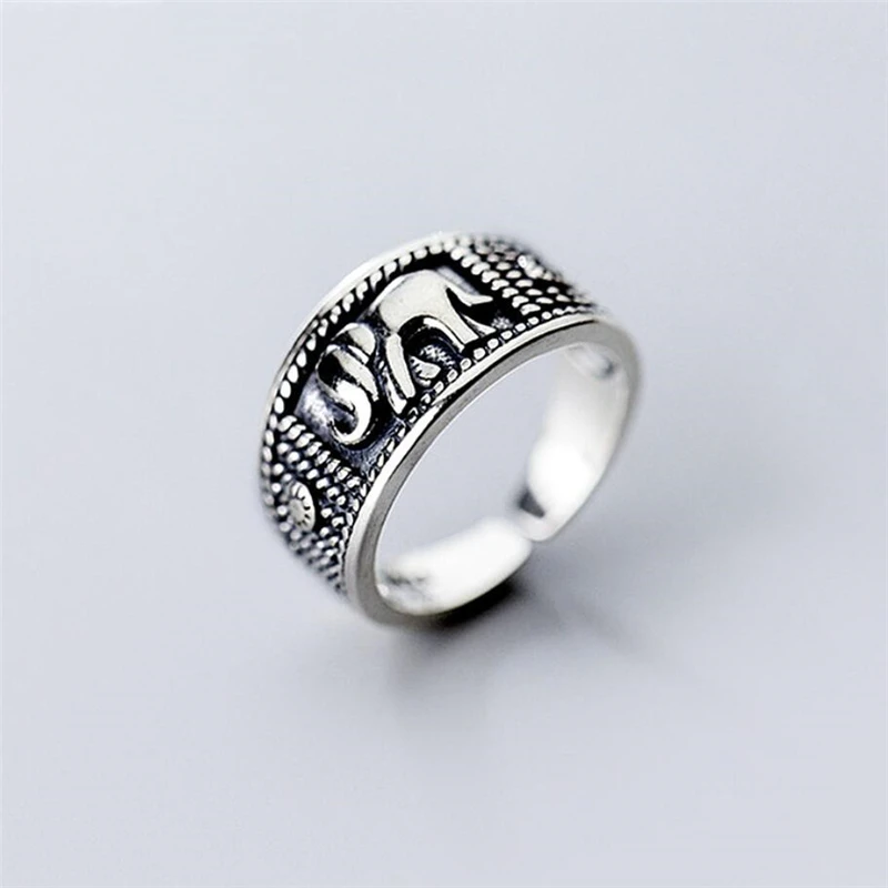 

Sole Memory Retro Baby Elephant Thai Silver Creative Sweet 925 Sterling Silver Female Resizable Opening Ring For Women RI339