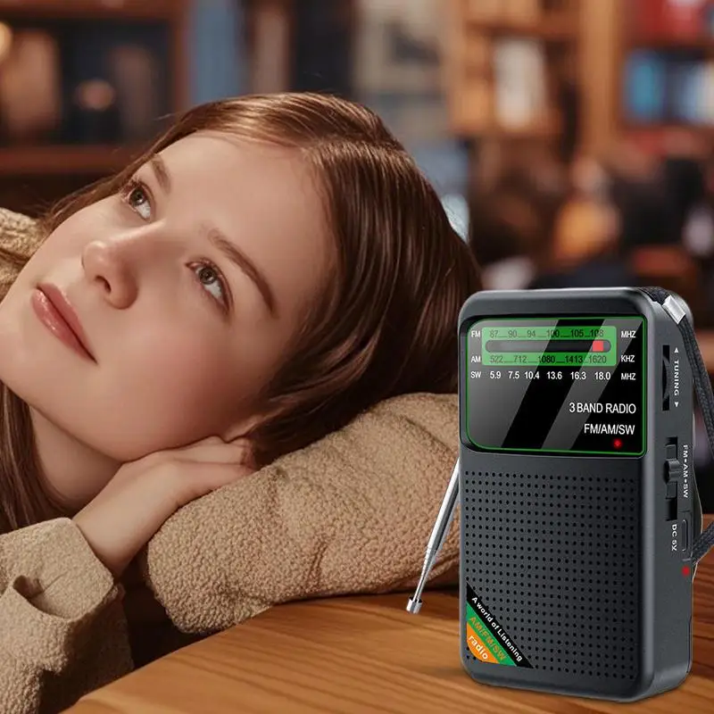 Портативное радио, легкий FM AM SW радио, многофункциональный винтажный компактный инструмент для выживания для путешествий, компаньон для мужчин, кемпинга