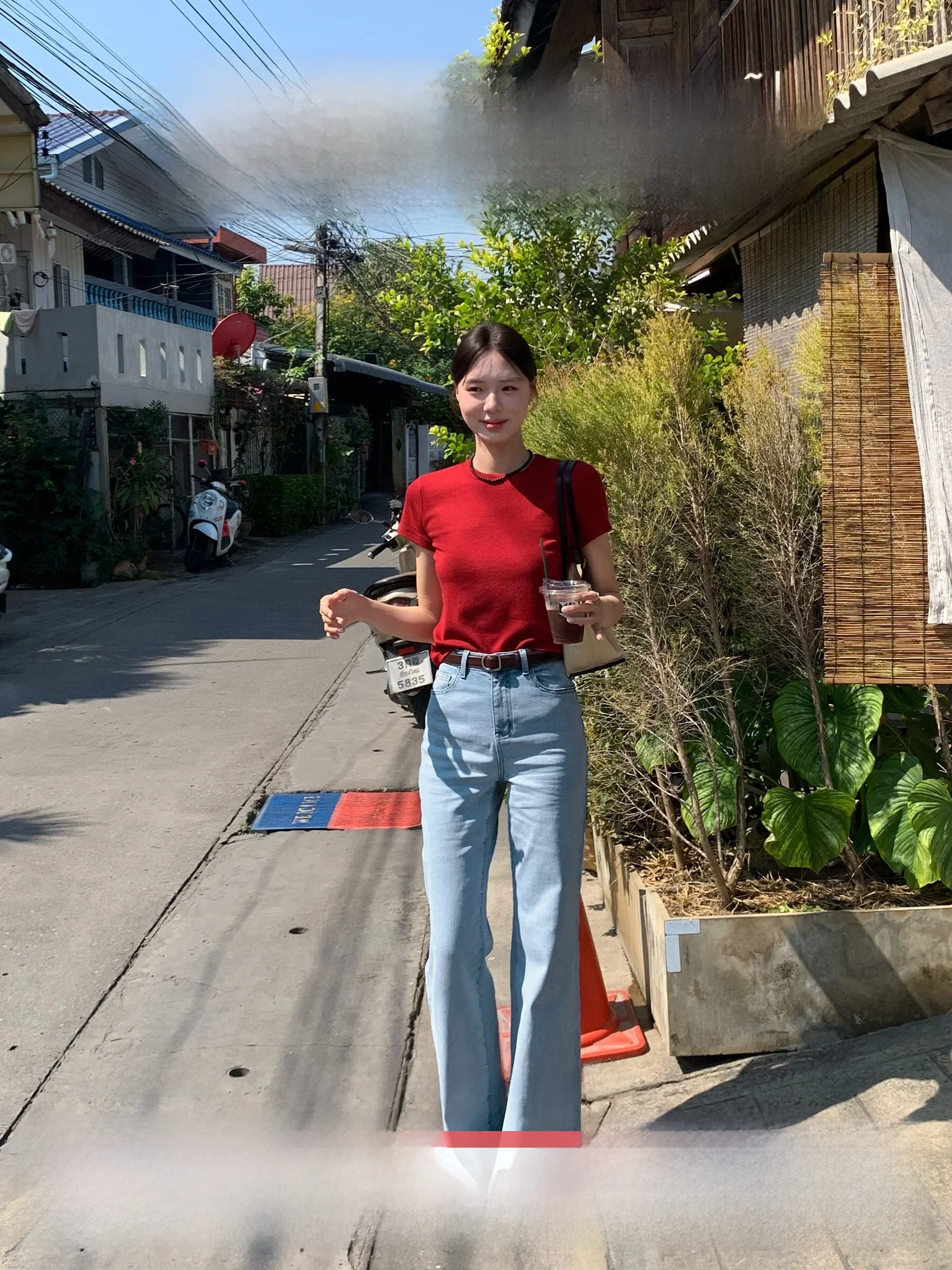 

Early Spring High Waist Loose Fit Light Blue Straight Leg Jeans Versatile Slimming Capable Commute Sle Women's Denim Pants