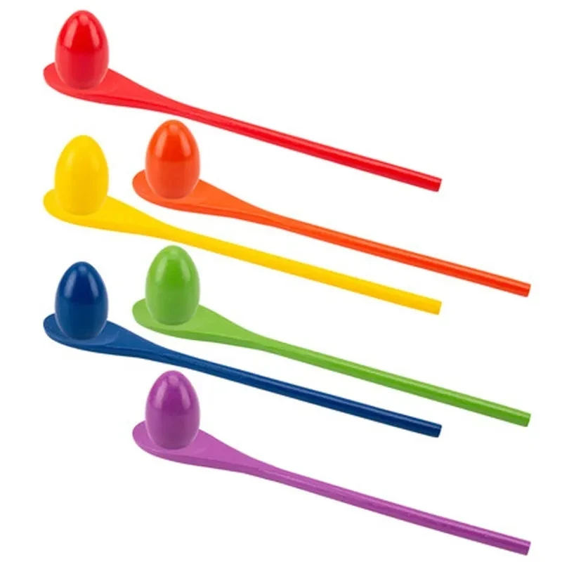 Gioco divertente all'aperto per bambini Giocattolo Cucchiaio per uova Equilibrio Sport Cucchiaio di legno Lancio della palla Senso Formazione Educazione precoce Puzzle Gioco di società
