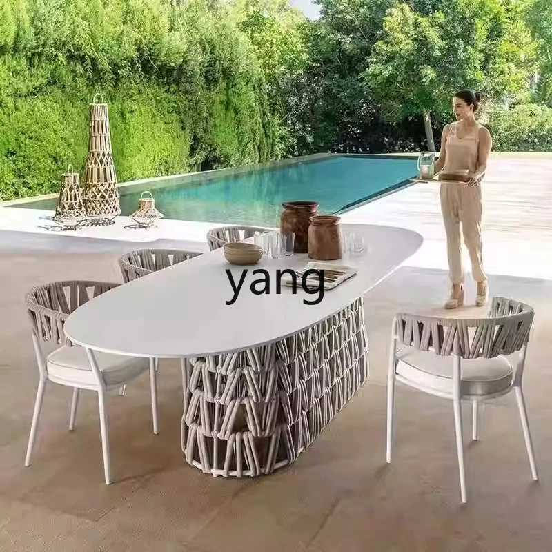 LMMoutdoor tables and chairs courtyard garden villa open-air balcony leisure rattan chair waterproof