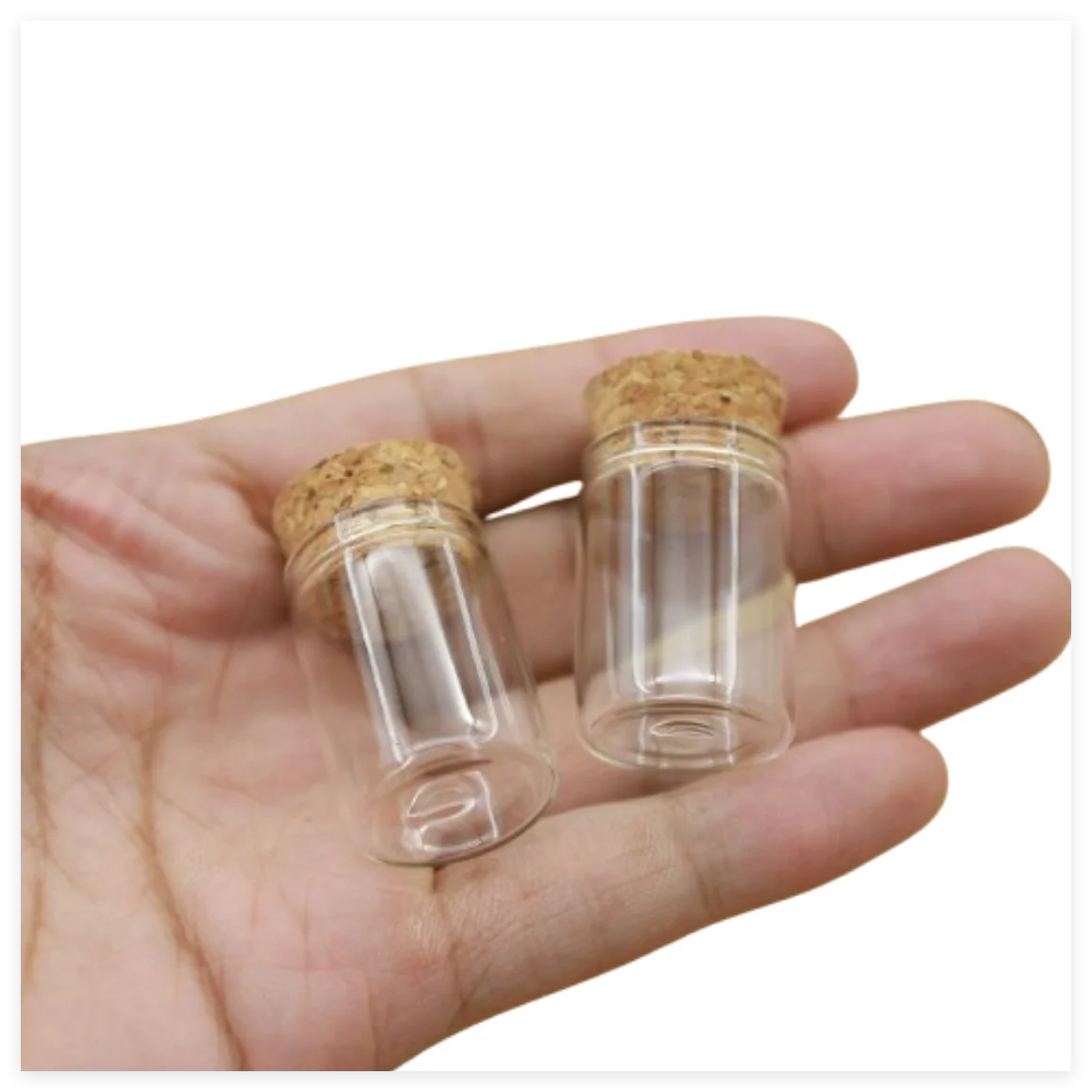 

100 Pcs 5ml Small Glass Bottle Vials 22*30mm Glass Jars Test Tube Cork Stopper Mini Spice Container DIY Jars Vials Tiny Bottles