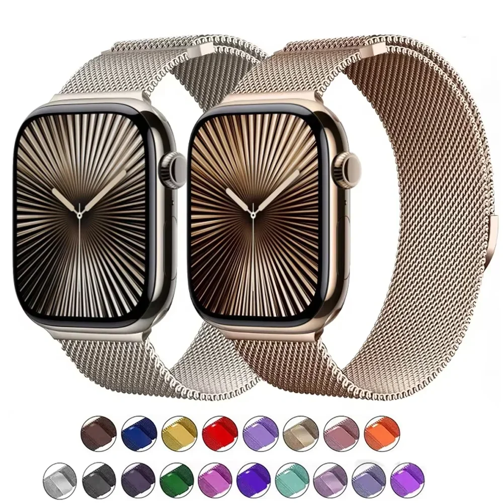 Milanese Strap for Apple Watch 10 46mm Band 9 8 7 45mm 41mm Ultra 2 49mm Metal Magnetic Bracelet iWatch 6 5 4 SE 44mm 40mm 42mm image 2
