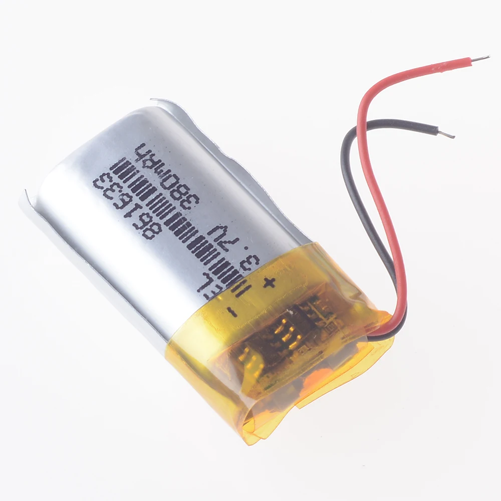 3.7V 380mAh 861633   Baterai Li-ion Polimer Lipo yang dapat diisi ulang