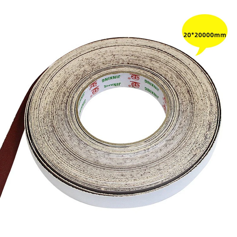 Selbstklebendes Schleifband 20x20000mm, spezielle Schleiftuchrolle für tragbare Maschinen, strapazierfähiger Schleifpapierstreifen zum Polieren und F
