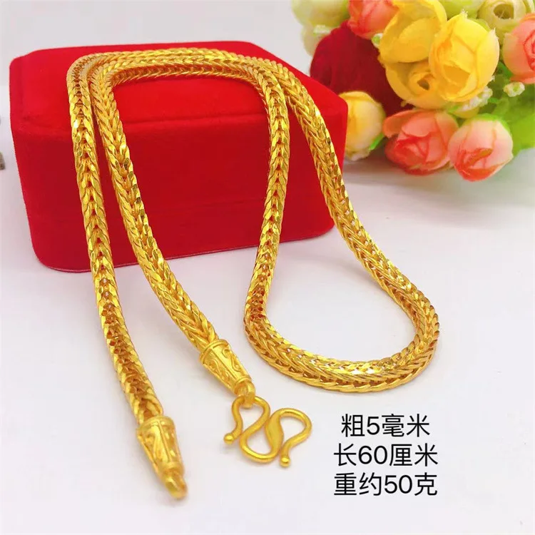 Men's 24K Gold (AU999) Stylish Snake Bone Necklace | Openwork snake bone, micro-diamond clasp with magnetic closure