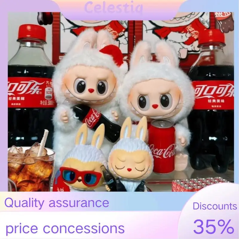 New Genuine Labubu Coca Cola Series Mystery Box Vinyl Doll Plush Toy Tabletop Decoration Model Fans Collect Children Toy Gift