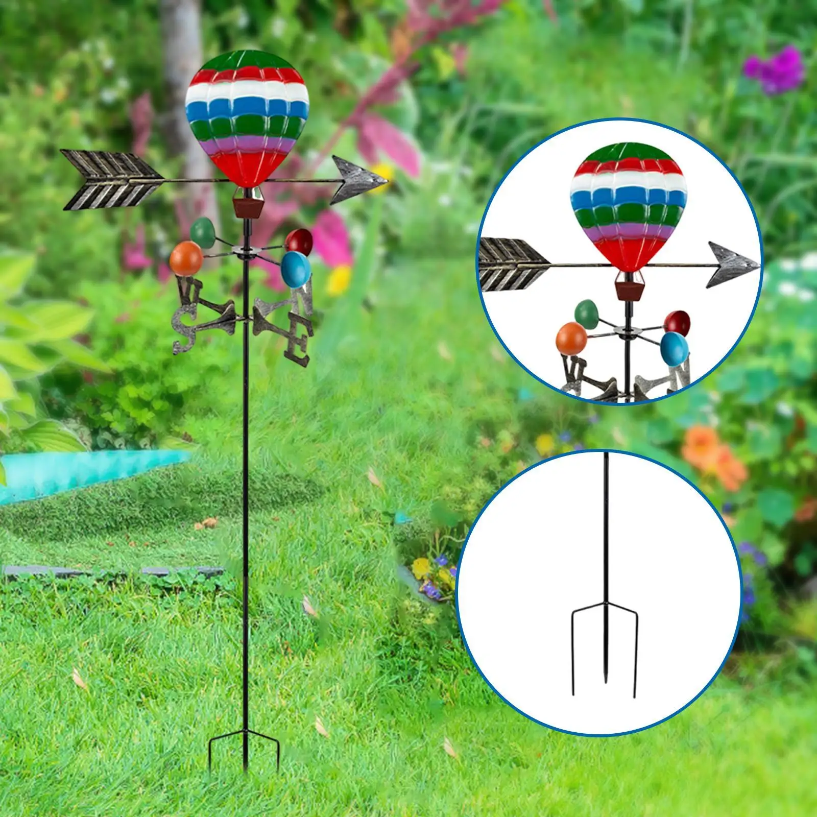 

Hot Air Balloon Weathervane Wind Direction Indicator for Farmhouse Courtyard