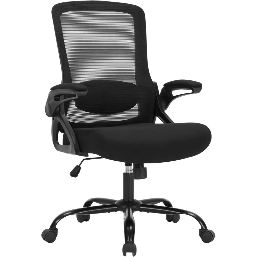 

Эргономичное офисное кресло с регулируемой высотой, поясничной опорой, высокой сеткой для спинки, откидными подлокотниками