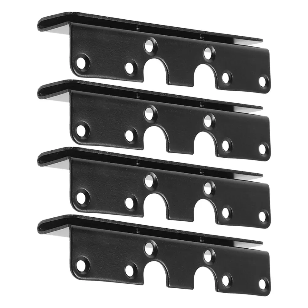 

4pcs Bed Hanging Slot Hook Plates Brackets Bedstead Connector Iron Hinge Black Easy Large Furniture Legs