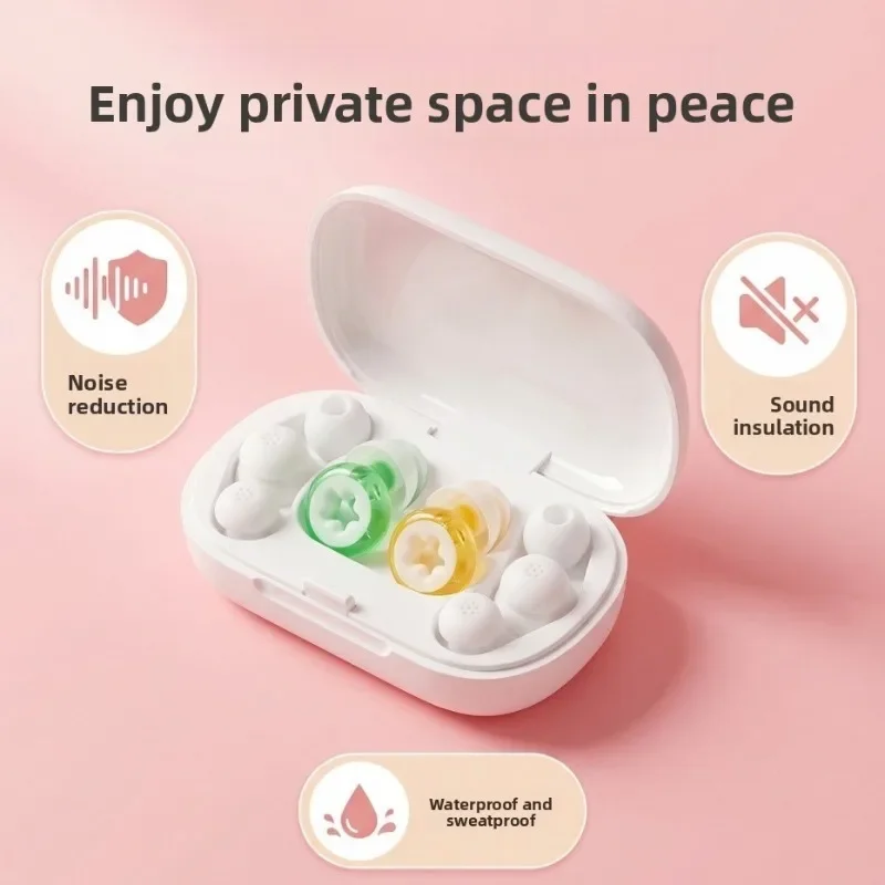 Crystal Silicone Earplugs for Sleeping - Strong Sound Insulation Noise Reduction Comfortable Soft Reusable Anti Noise Ear Buds