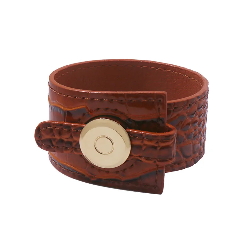 New PU Skin Bracelet Women Fashion Wide Leather Bracelet Luxury Original Design Exquisite Jewelry Gift Promotion
