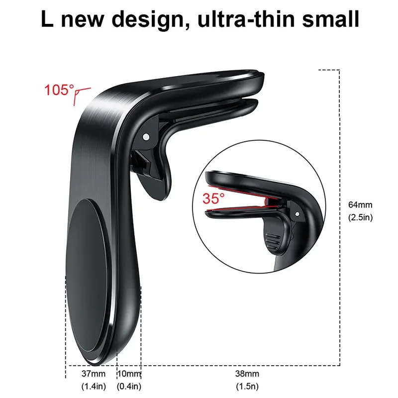 Supporto magnetico per telefono per auto Supporto per clip per presa d'aria Rotazione Supporto GPS per cellulare per Xiaomi Red Mi Huawei Supporto per telefono Samsung in auto