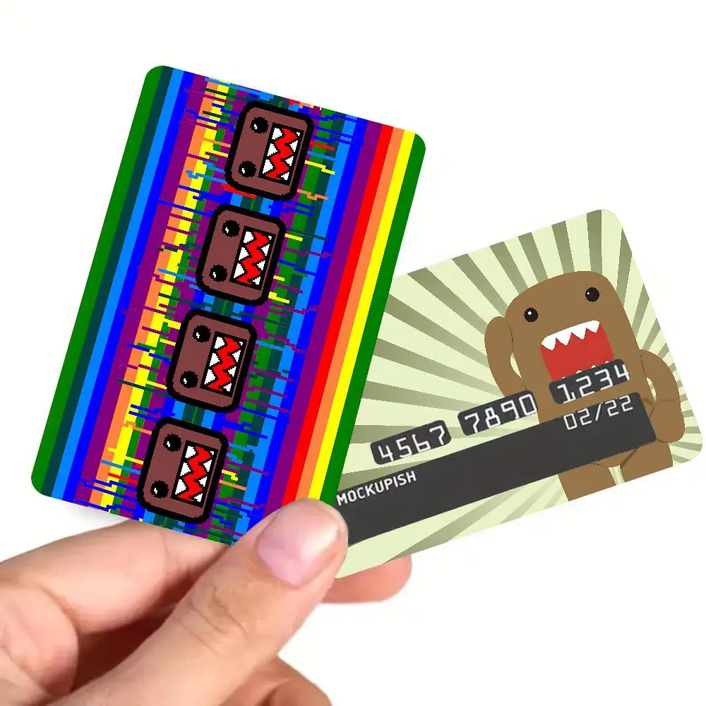 Cute Domo-kun Cartoon Credit Card Skin Stickers for Bank Card Bus Metro Card Sticker Waterproof Women Gift