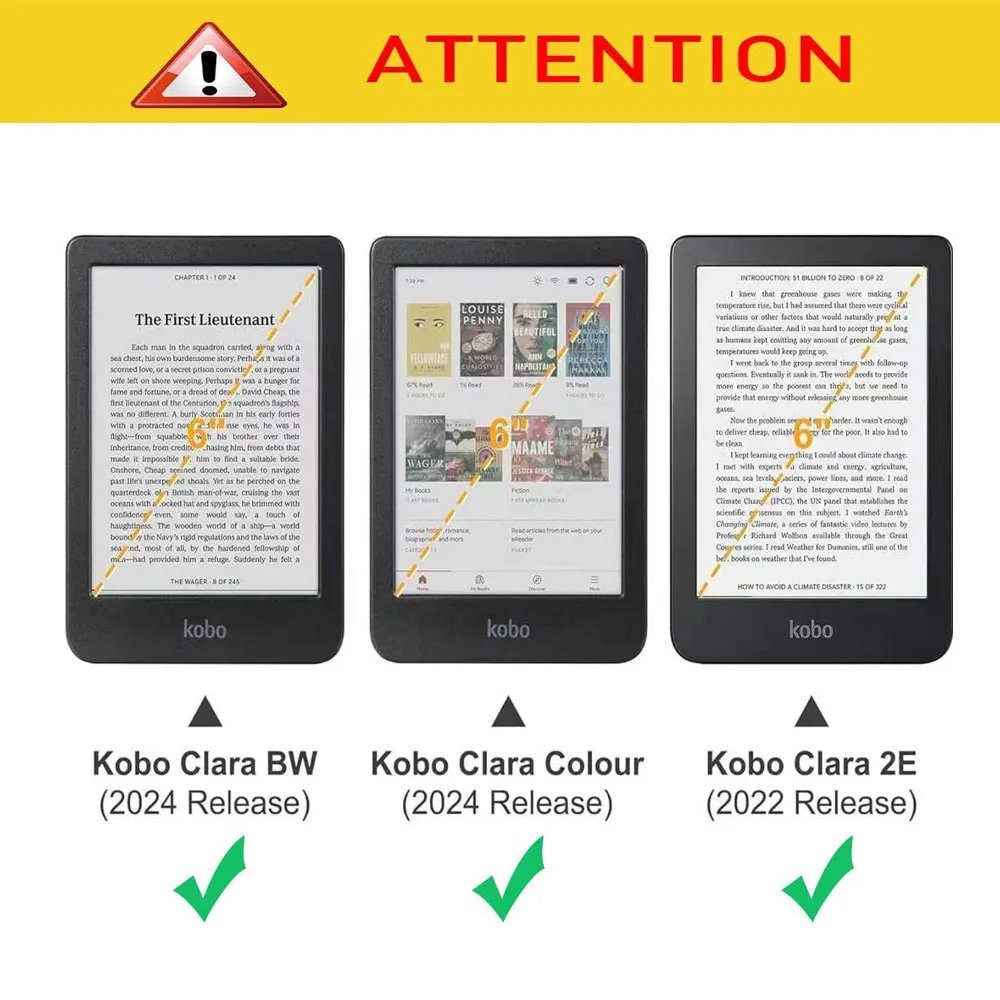 Case For Kobo Clara Colour / BW / 2E Case 6