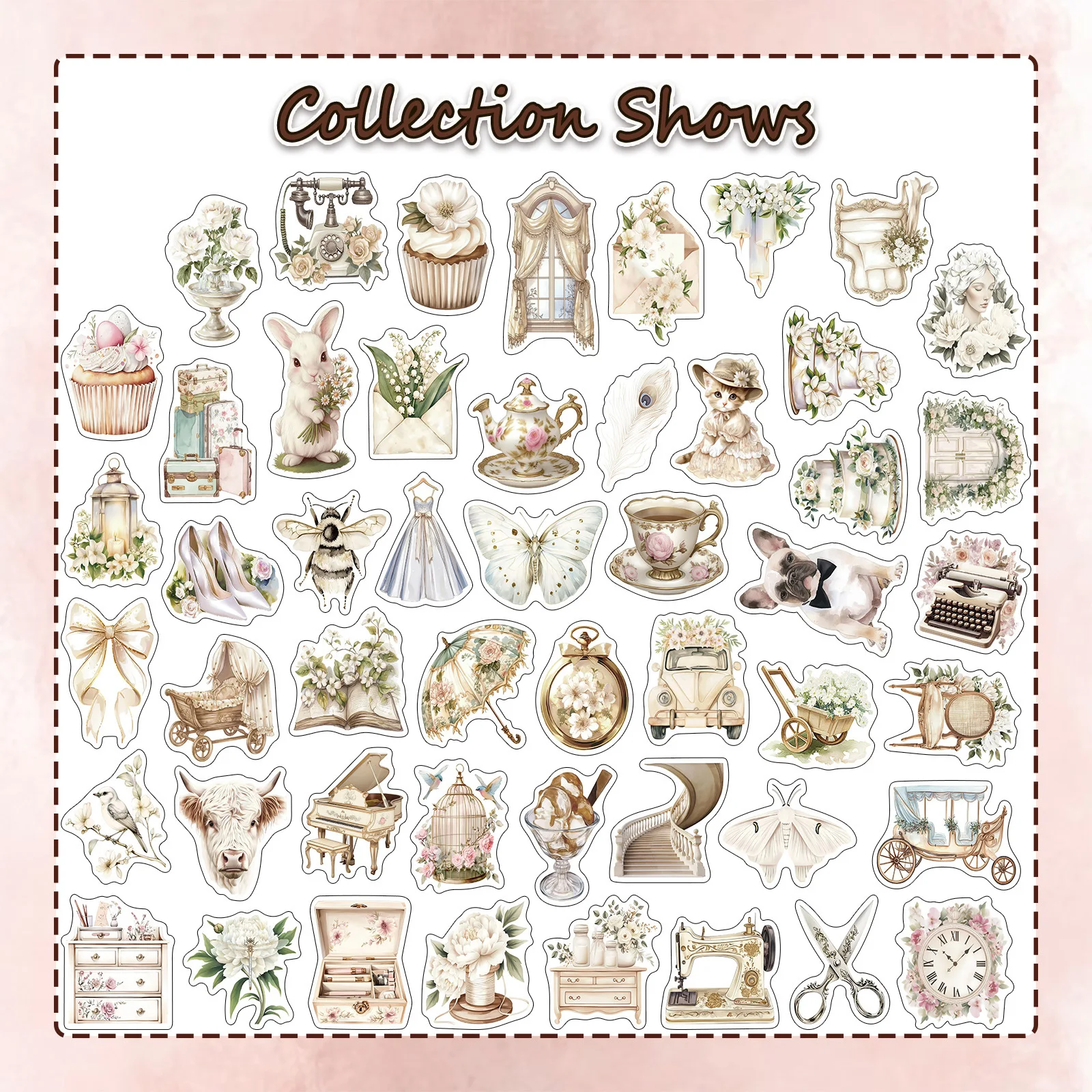 

10/50PCS Cartoon White Retro Art Cute Stickers Doodle Waterproof Decals Children's Toys for Refrigerator Diary Scrapbook Bike