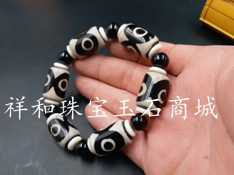 New Natural Jade Three Eyed Tianzhu Bracelet Agate Tianzhu Bracelet Jade Stone Bracelets