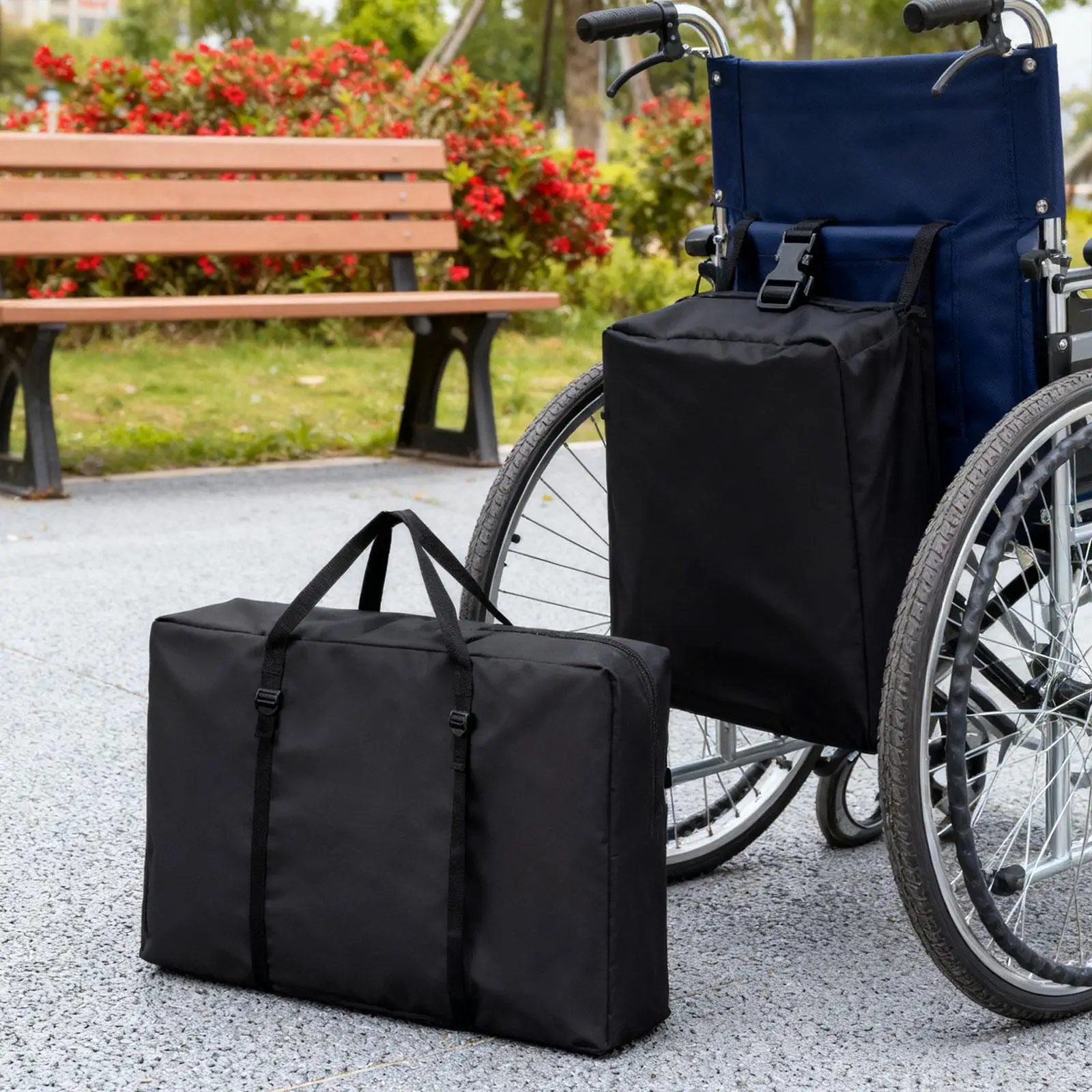 Storage Bag for Folding Chairs, Zippered Cover for Folding Recliner Chairs, Lightweight Carrying Case for Folding Sun Loungers