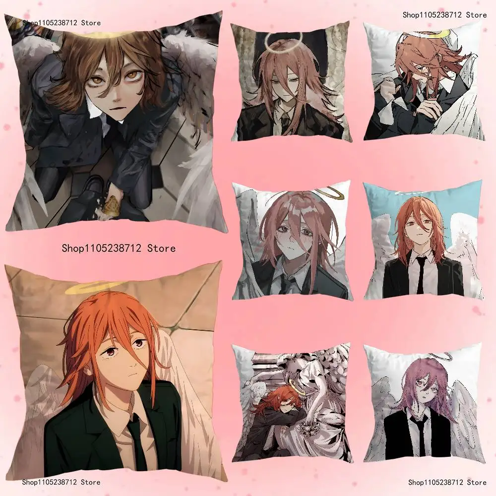 

Anime Angel D-Devil Pillow Case Plush Fabric Soft Pillowcase Double Sided Print Sofa Cushion Cover Throw