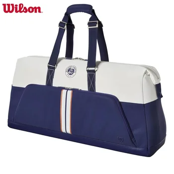 Wilson 2023 Navy 4–6 Stück Tennisschlägertasche Super Tour Nylon große Tennistasche für 5 Schläger mit zwei Fächern