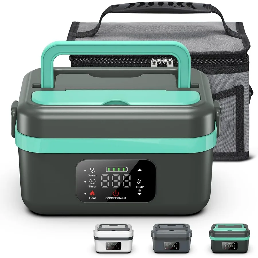 

Cordless Electric Heated Lunch Box for Men Adults Women, Rechargeable Battery Powered with Automatic Self Heating, Portable Food