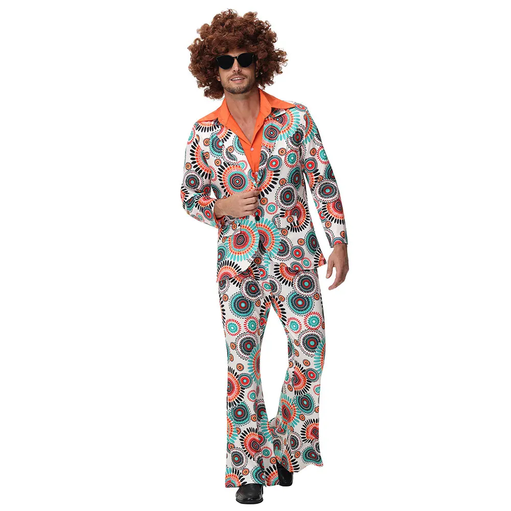 Halloween Party Disco Couples Hippie Costumes Women Male 70s 80s Rock Disco Cosplay Outfits Festival Dance Fantasia Costume view 3