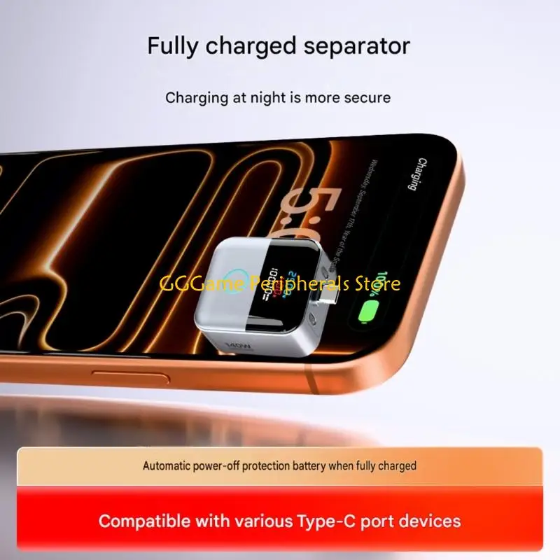 U55B Type C Full-Charge Auto Stop Adapter With Digital Display for Daily Phone, Tablet and Laptop Charging View