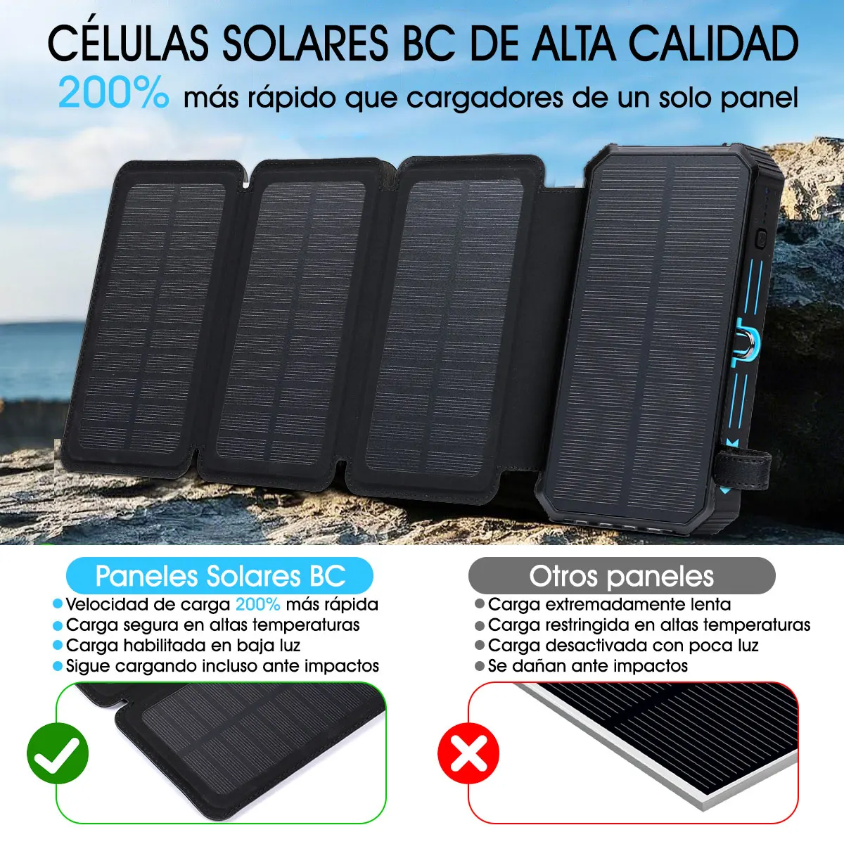 Solar Power Bank Schnelle 36800 mAh Drahtlose Ladegerät Powerbank für iPhone 17 Samsung S24 Huawei Xiaomi PD 18 W Schnelle lade Powerbank – Detail 7