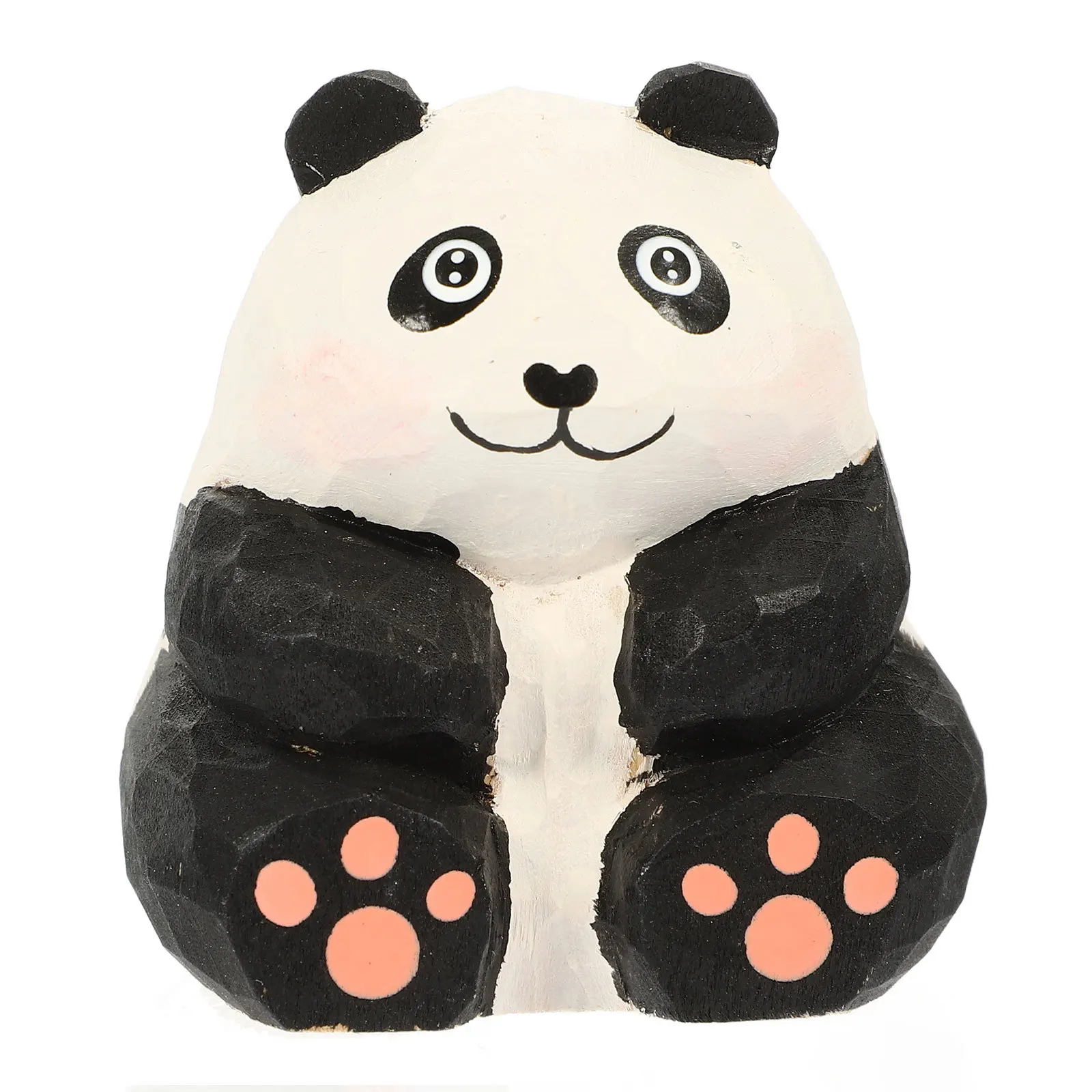 

Panda Wooden Ornaments Decorative Figurines Cute Animal Sculpture Cartoon Desktop Decoration Ornaments】 Statue Home