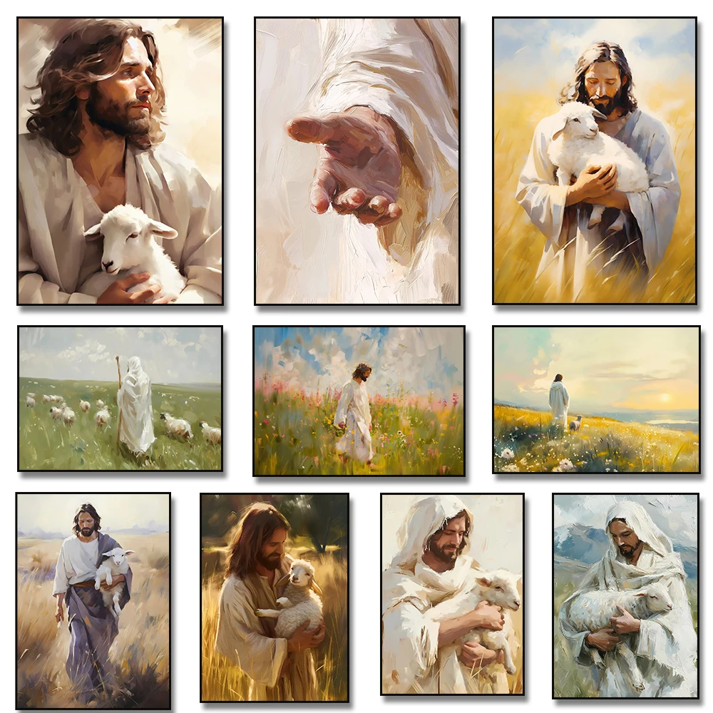 Home Decor Jesus - Plakaty akwarelowe z Jezusem Chrystusem i