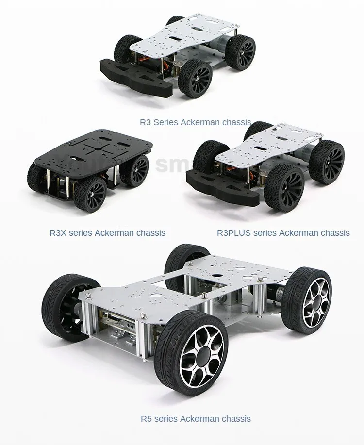 Big Ackerman Wheel 4WD Drive Roboterauto Metallgehäuse Hochpräziser GMR Encoder Motor RC Tank ROS Programmierbares Roboterauto DIY Kit – Detail 2