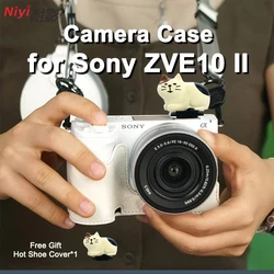 Camera Case Protector for Sony ZV-E10 II Mark II ZVE10M2 ZVE10 II Base Baseplate Cover Pouch Shoulder Neck Strap 1/4Screw