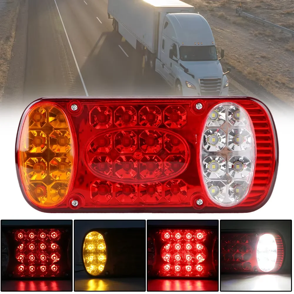 Lámpara de freno trasero de camión de 12V y 24V, luces LED de señal de giro para remolque, luces traseras, indicador de advertencia de parada, accesorios para camión y furgoneta y coche