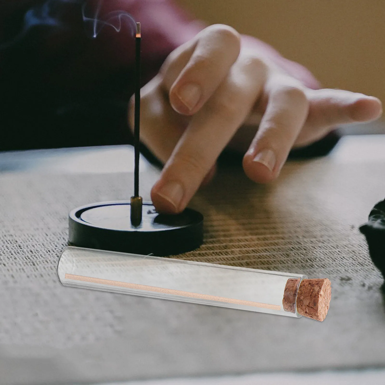 

40Pcs Mini Transparent Glass Test Tubes Flat Bottom Cork Stoppers for Incense Display Aroma Preservation Plant Propagation