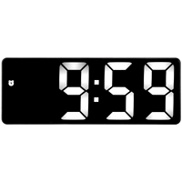 LED Mirror Alarm Clock Rectangular USB Rechargeable Electronic Digital Home Desktop Decoration Supplies