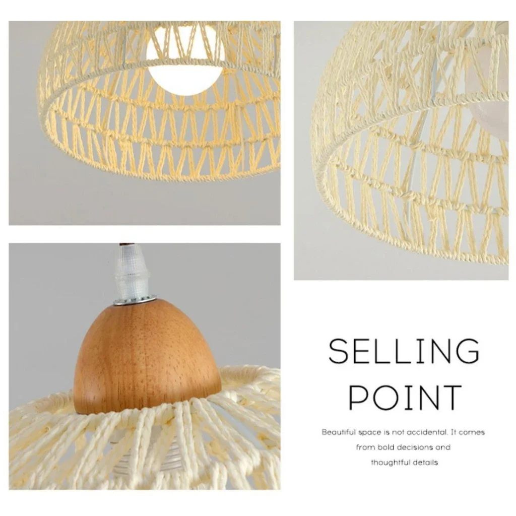 New Aesthetic Pendant Lamp Creative Bamboo Rattan Light Chandelier Light Ceiling Simple Pendant Light Tea House Cafe Restaurant