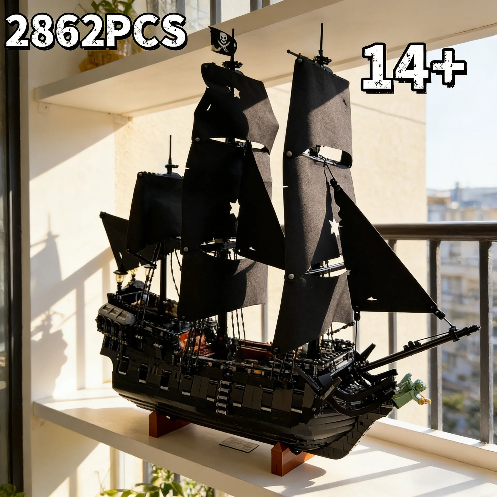 

НОВИНКА 2026: Конструктор «Пиратский корабль «Черная Жемчужина»» (2862 детали), модель парусника, игрушка из кирпичиков, подарок на день рождения для детей