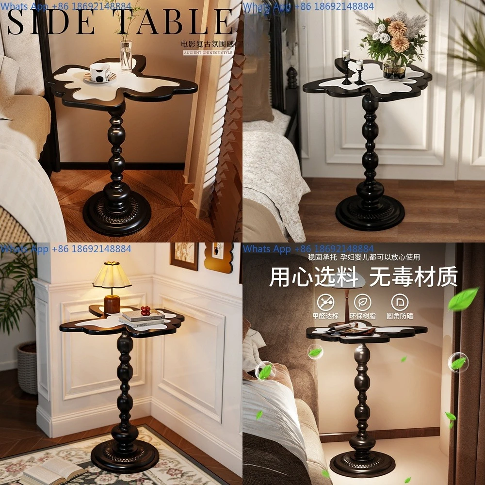 

Butterfly Nightstand for Home Bedroom Black and White French Style Luxury Creative Vintage Side Cabinet Bedside Storage Rack