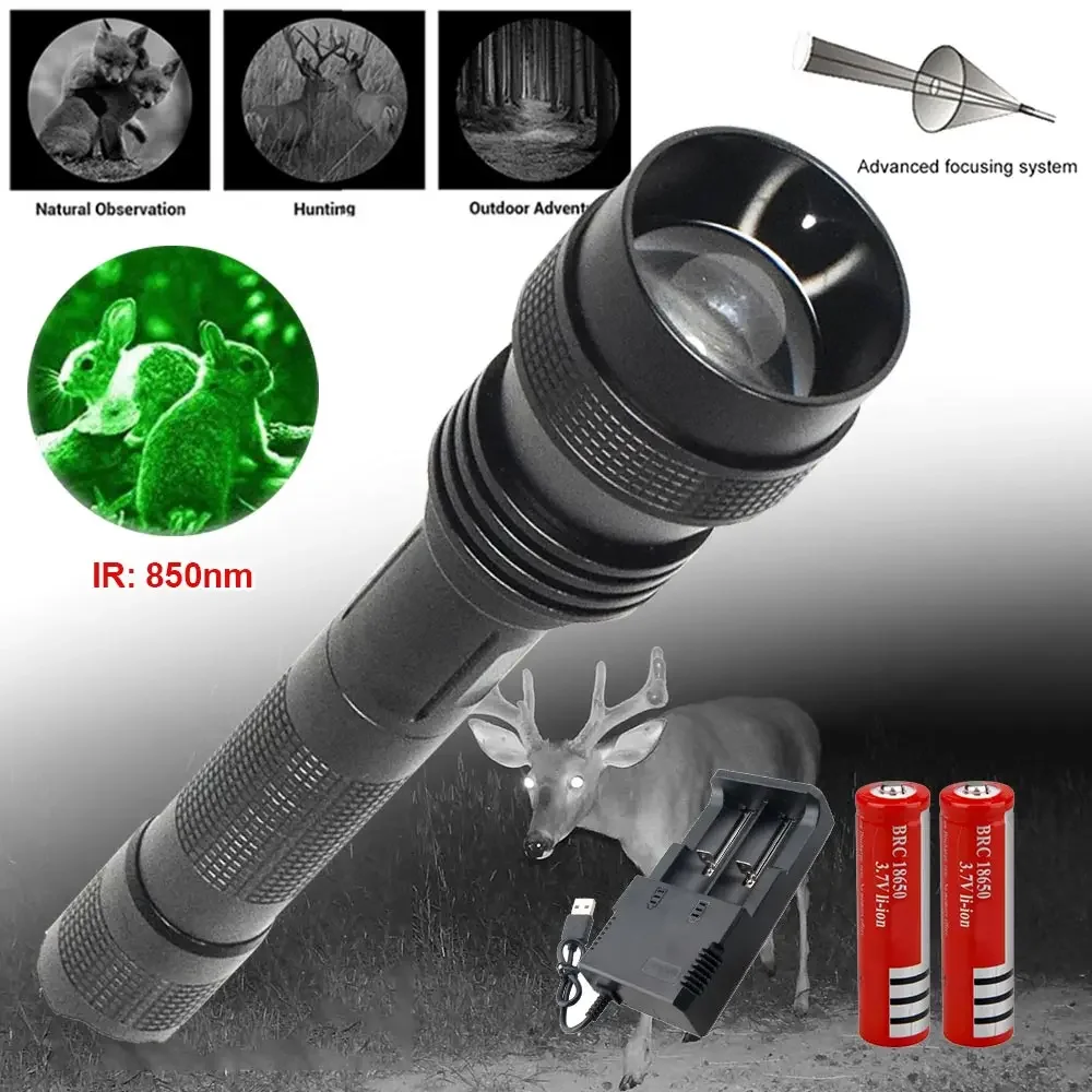 IR 850nm/940nm Infrared Flashlight Torch Hunting Radiation Night Vision light Tactical Hunting Flashlight Torch Waterproof Lamp