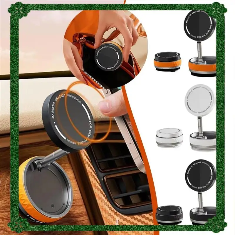 

24-Hour Delivery Magnetic Car Phone Holder With 360 Degree Rotation, Vacuum Suction Cup, Foldable Navigation Support, White