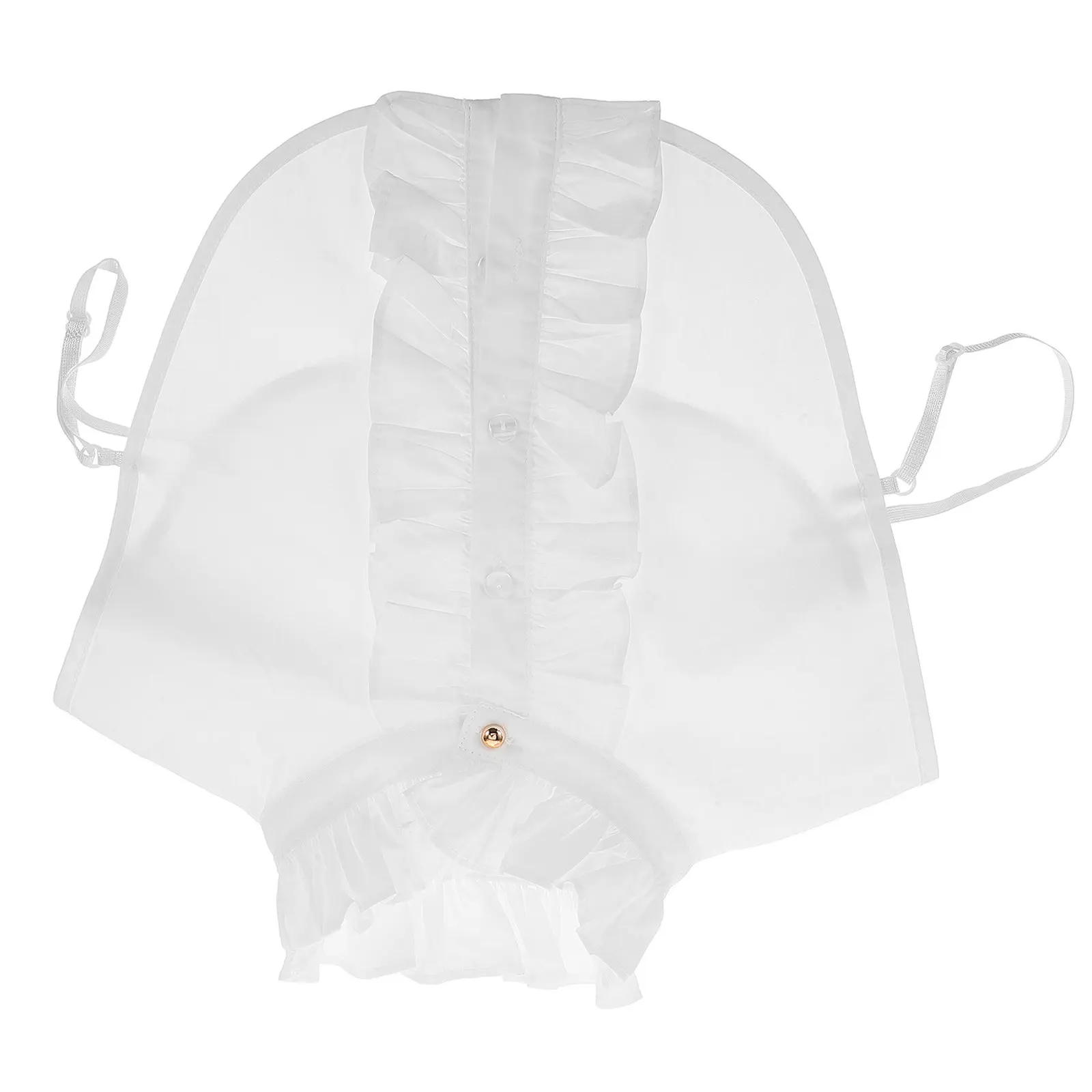 White Detachable Collar for Women Elegant Pleated Fake Collar Layering Accessory Vintage British Design Soft Breathable