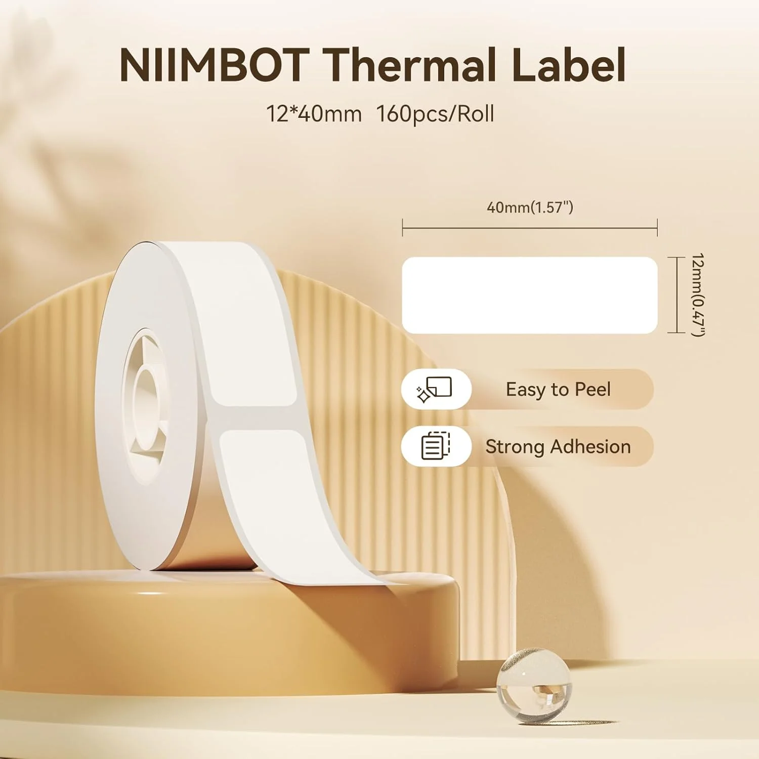 Niimbot Thermal Label White Color Paper 12-15mm Thermal Sticker Paper Roll Waterproof for official D11 D110 D11H D101 Printer