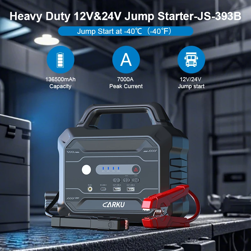 Custom Emergency Tool Multi-function Battery Portable 12V 24V Car Jump Starter With LCD Screen