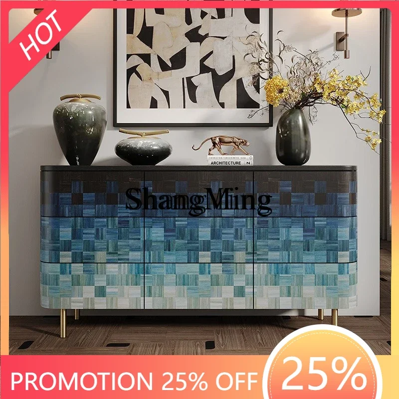 

CL modern high-end color matching lacquer storage entrance cabinet light luxury solid wood home bedroom, bedside TV cabinet